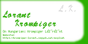 lorant krompiger business card